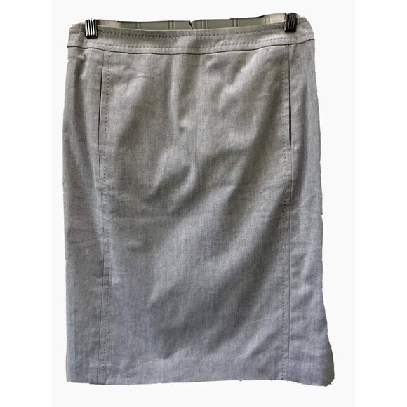 Talbots Womens NWT Linen Blend Soft Chambray Top Stitched Lined Pencil Skirt Sz6 - Picture 1 of 12